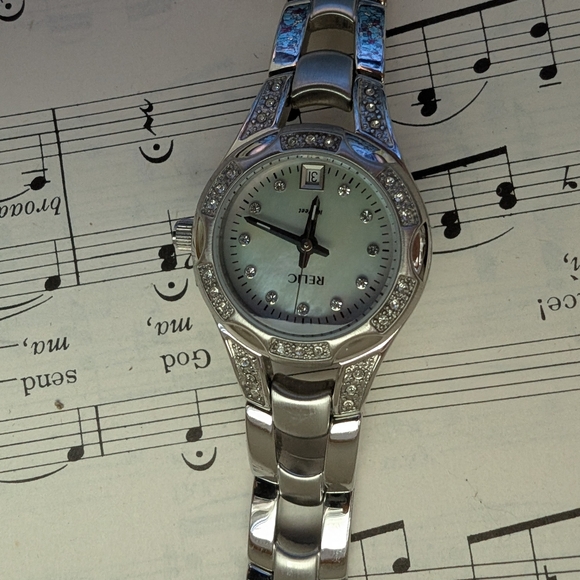 Relic Silver Watch with Crystal Accents - Picture 5 of 16